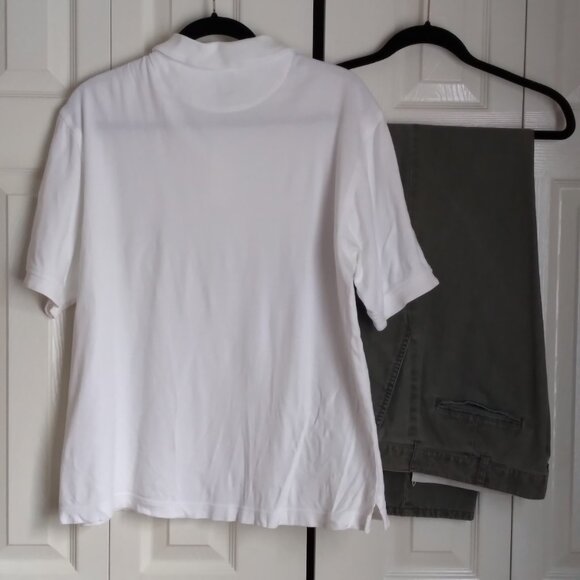 Men's Jos. A. Bank Executive Collection White Cotton Polo Shirt Size Medium - Picture 2 of 4